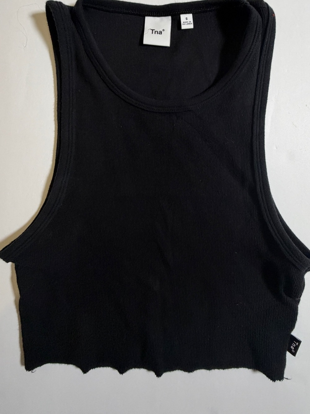 TNA Black Ribbed Crop Tank Top